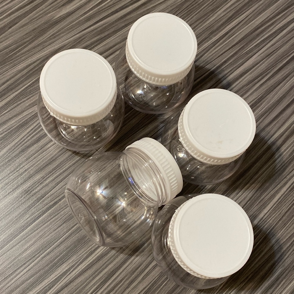 Clear containers with screw lids